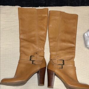 Nine West Tan Heeled Leather. Boots